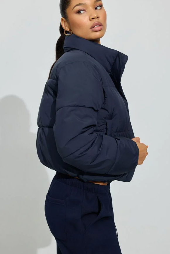 Navy Mini Puffer Jacket