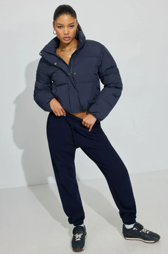 Navy Mini Puffer Jacket